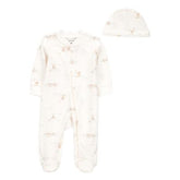 Set de Pijama y Gorro Crema